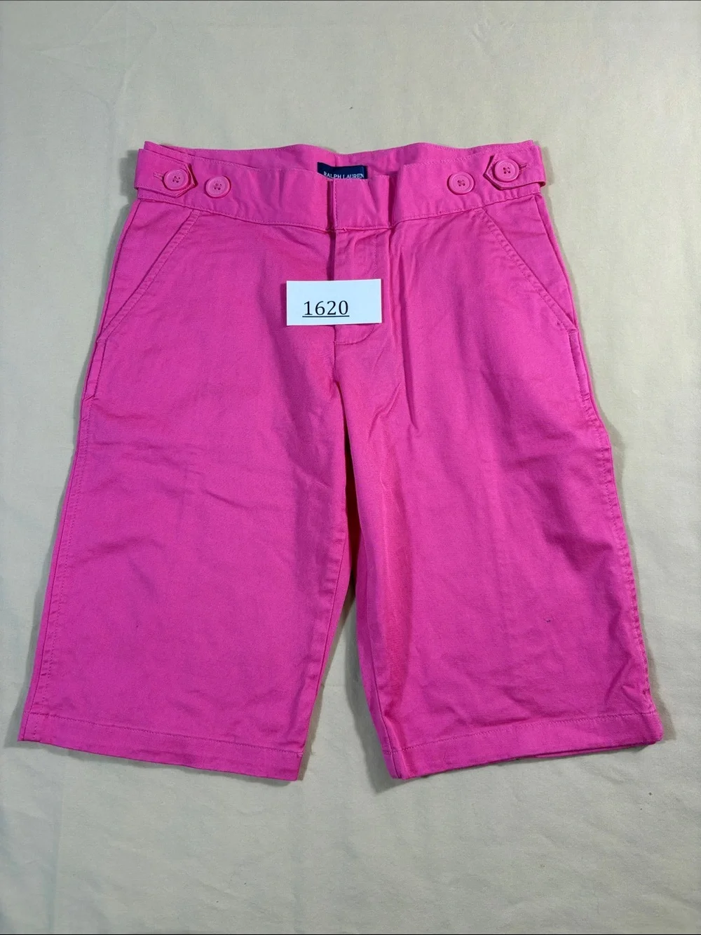 NWT Polo‎ Ralph Lauren Hot Pink Stretch Bermuda Shorts Andover Pink Sz 14 Cotton